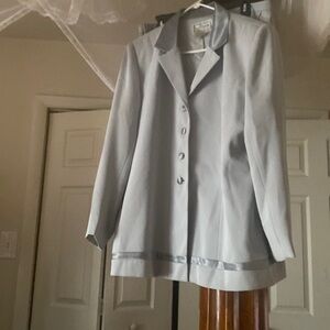 Mint green 2 PCs suit satin trim